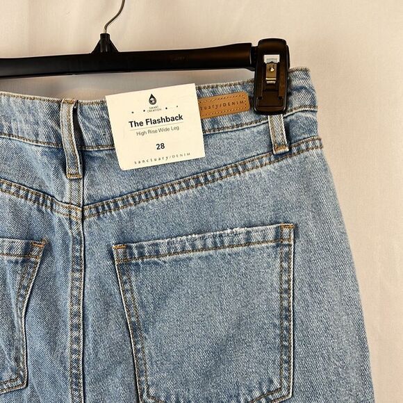Sanctuary The Flashback Wide Leg Ripped Jeans- Size 28 - NWT - Picture 7 of 13